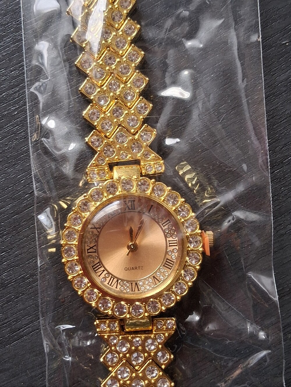 Gold Crystal-Accent Women's Quartz Watch - Brand